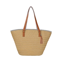 Womens Large Straw Shoulder Bag