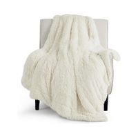 Bedsure Faux Fur Cream Throw Blanket