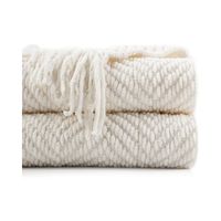 BATTILO HOME Cream Throw Blanket