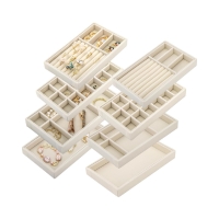 Elsjoy Set of 8 Velvet Jewelry Tray