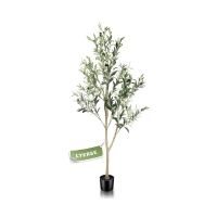 LYERSE Olive Tree 4ft(48″) Fake Potted Olive Tree with Planter