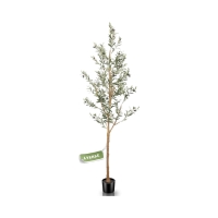 LYERSE 7ft Artificial Olive Tree Tall Fake Potted Olive Silk Tree