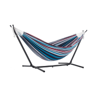 Vivere Double Cotton Hammock with Steel Stand