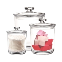 Youngever Clear Plastic Apothecary Jars (3 Sizes)