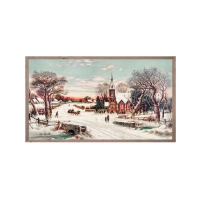 Samsung Frame TV Art Christmas, Vintage Christmas Morning
