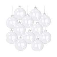 Large 12pcs Glass Clear Christmas Ball Ornaments