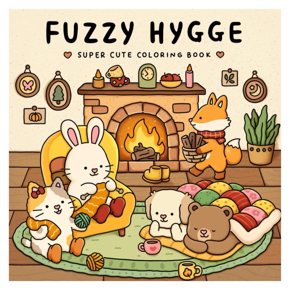 Fuzzy Hygge: Coloring Book