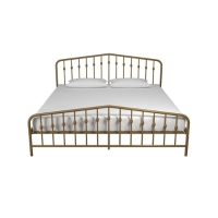 Novogratz Bushwick Metal Bed, King, Gold