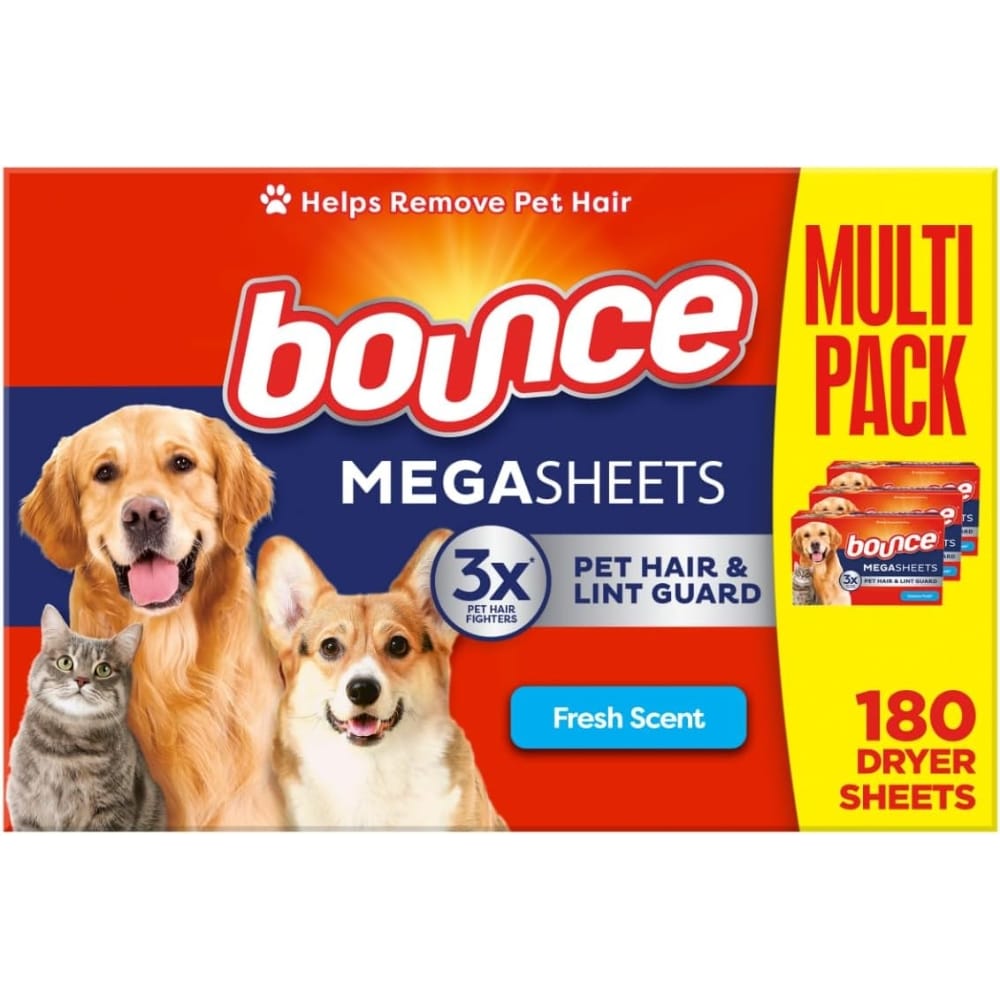 Bounce Pet Hair and Lint Guard Mega Fabric Softener Dryer Sheets