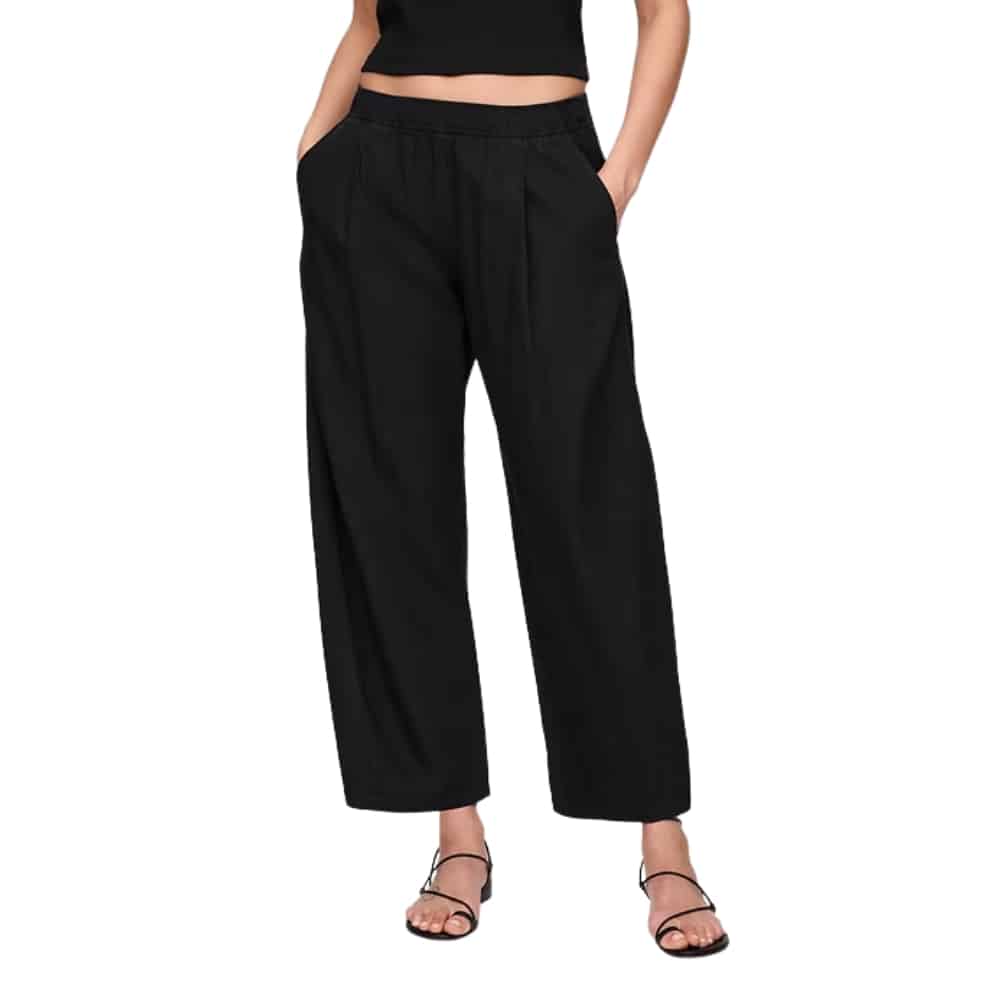 Gap Mid Rise Linen-Blend Easy Barrel Pants