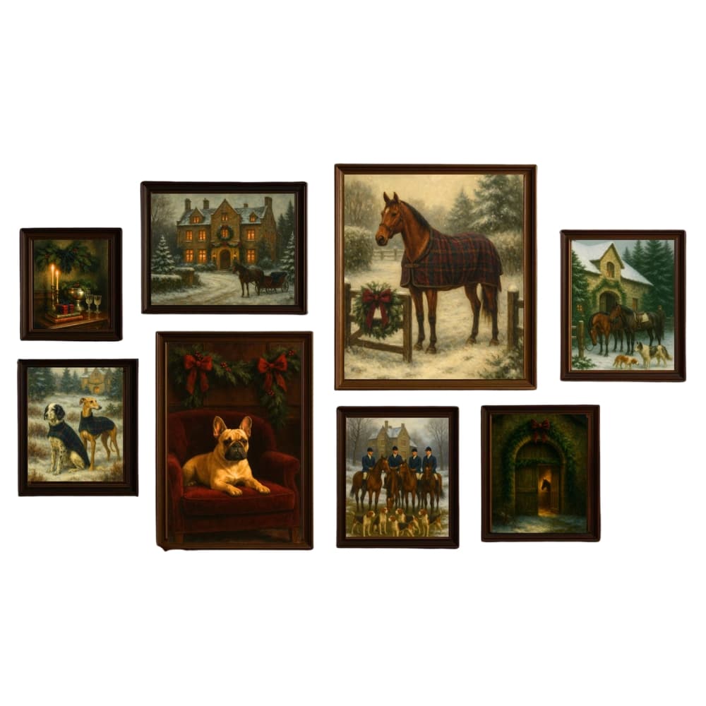 Ralph Lauren Style Christmas Gallery Wall Art Set