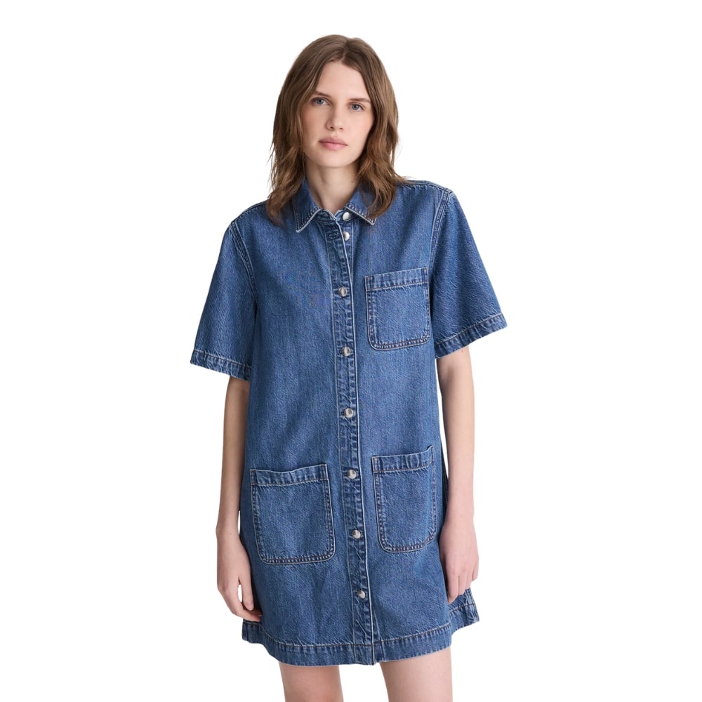 Madewell Airy Denim Boxy Mini Shirtdress