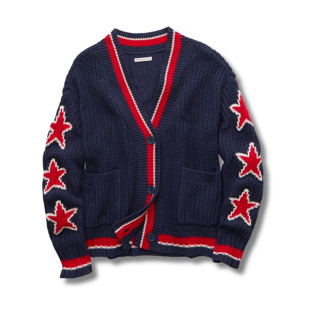 AE Oversized Star Graphic Cardigan Sweater