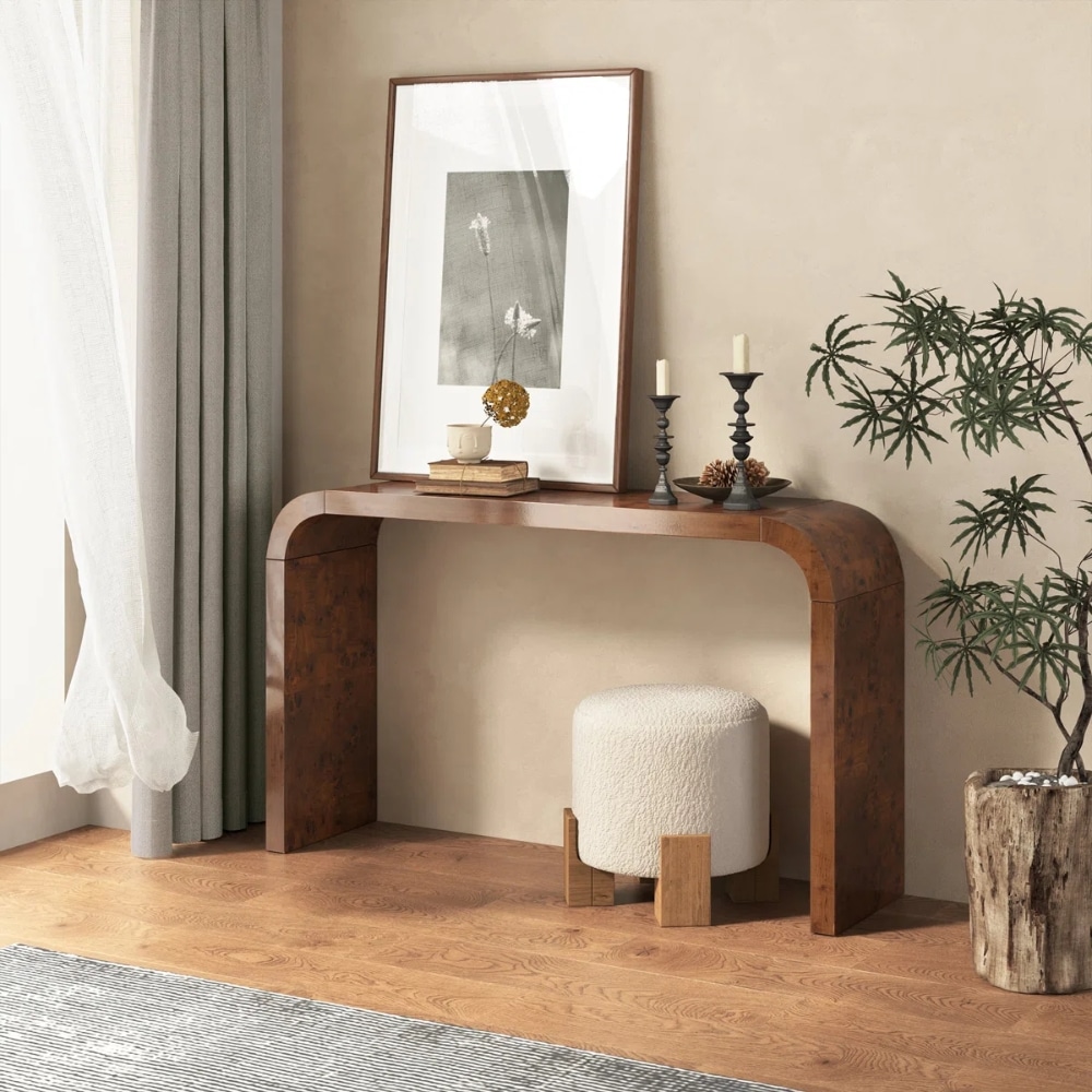 52″ Burl Wood Console Table